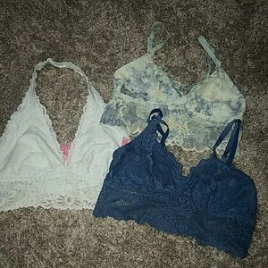 Ⓜ️NWOT!! PINK Lace Bralettes Bundle of 3